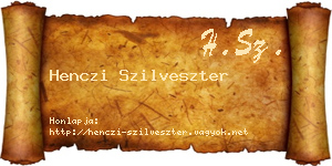 Henczi Szilveszter névjegykártya